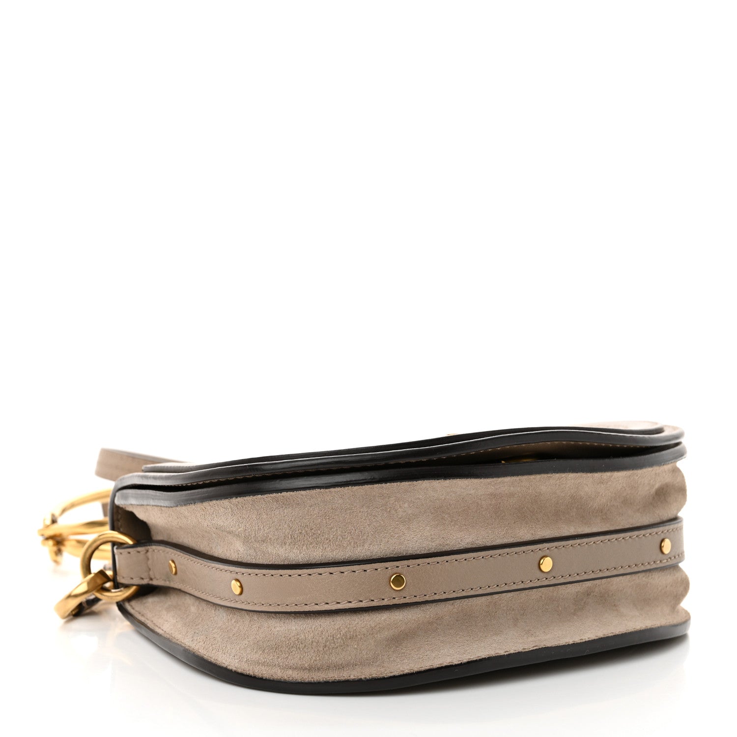 Chloe Calfskin Suede Small Nile Bracelet Bag Motty Grey 4 of 14