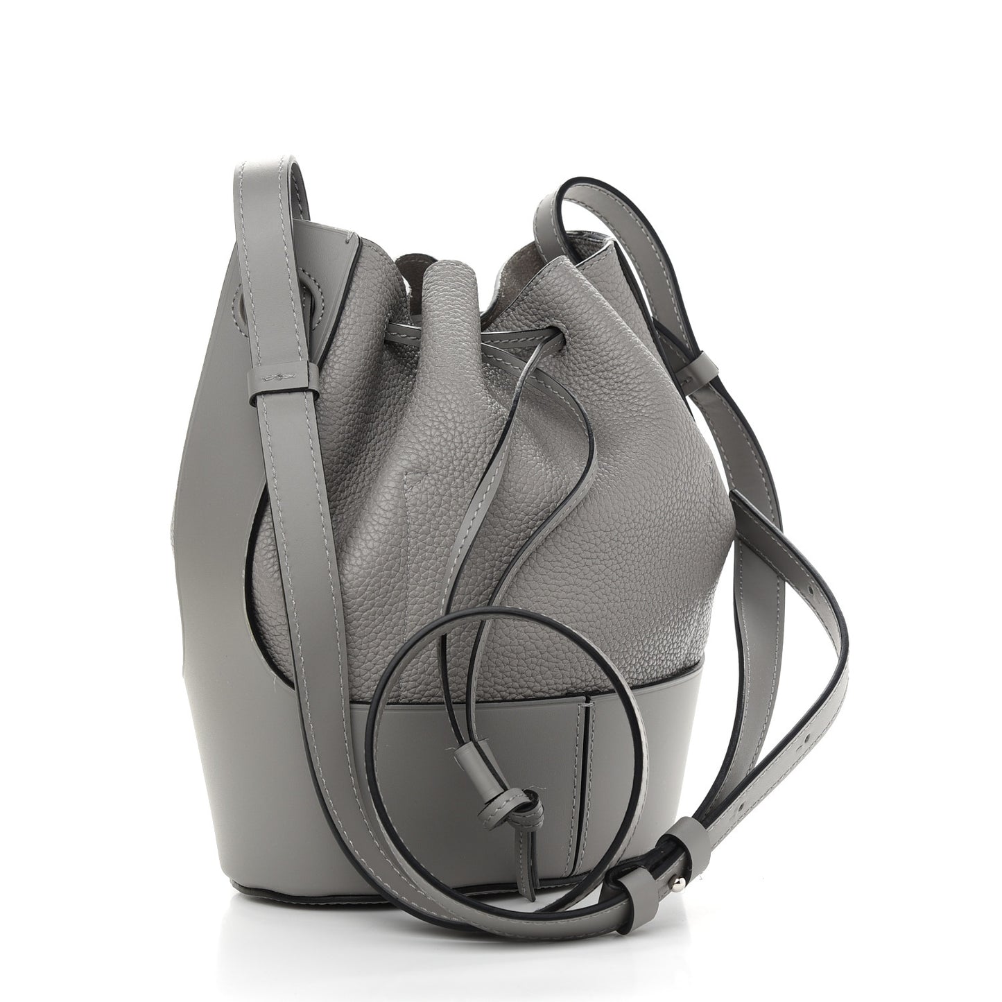 Calfskin Small Balloon Bucket Bag Smoke