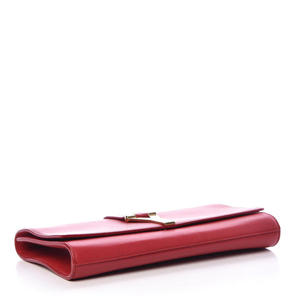 Saint Laurent Calfskin Classic Y Ligne Clutch Red 4 of 15