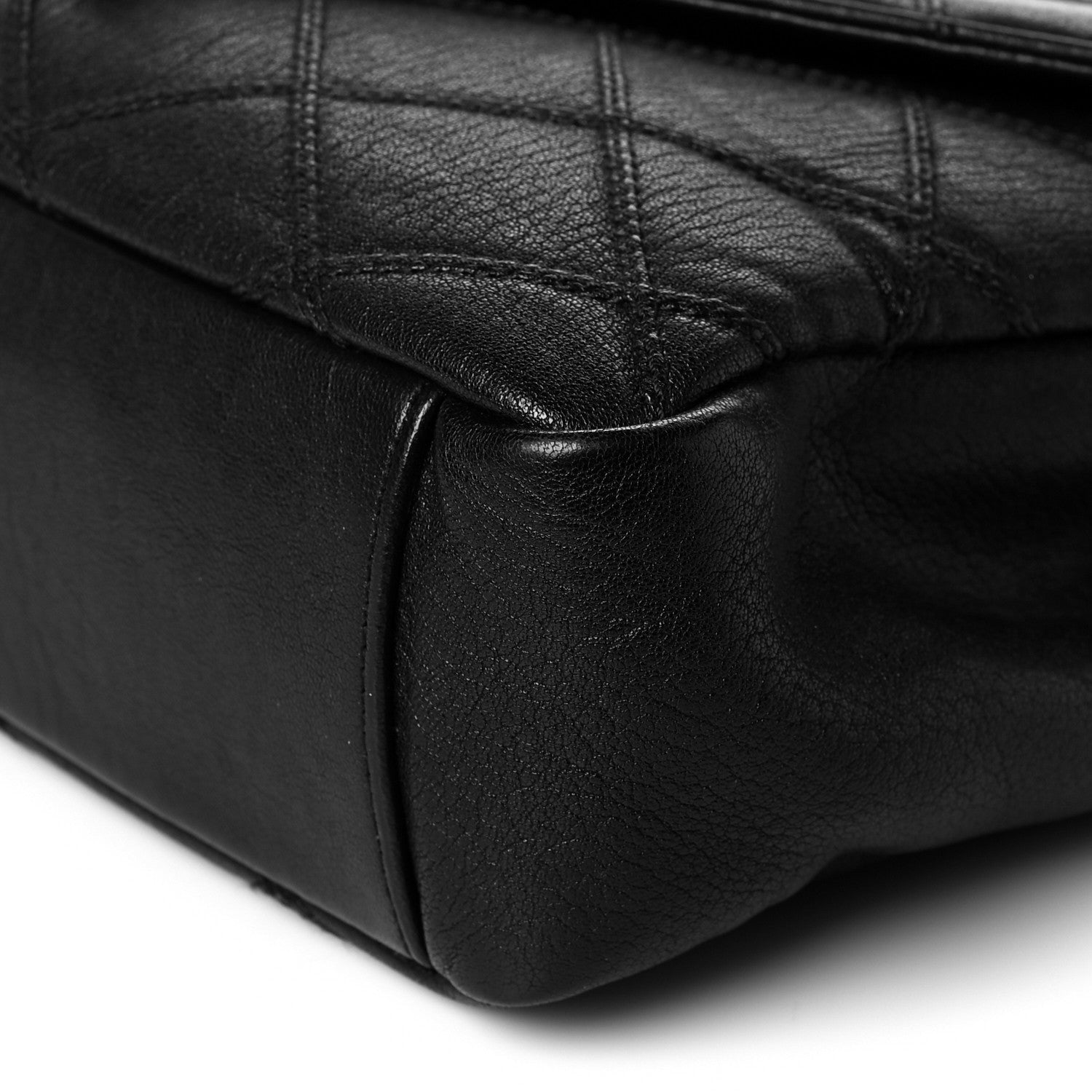 Saint Laurent Calfskin Diamond Quilted Monogram Large College Bag Black 10 of 10