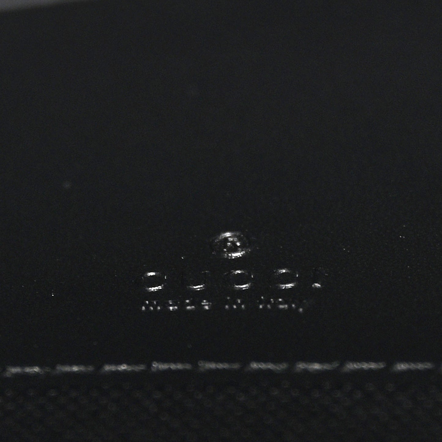 Calfskin GG Super Mini Debossed Chain Wallet Black