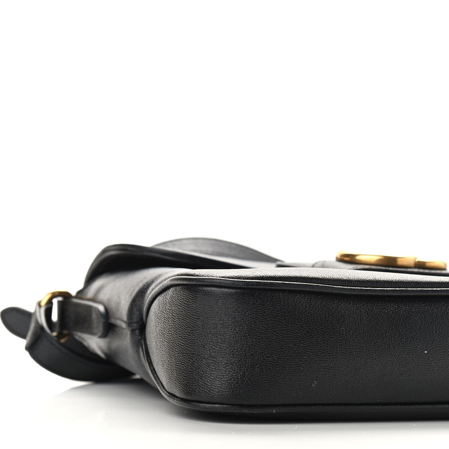 New Sakai Calfskin Lux Small Dahlia Messenger Shoulder Bag Black