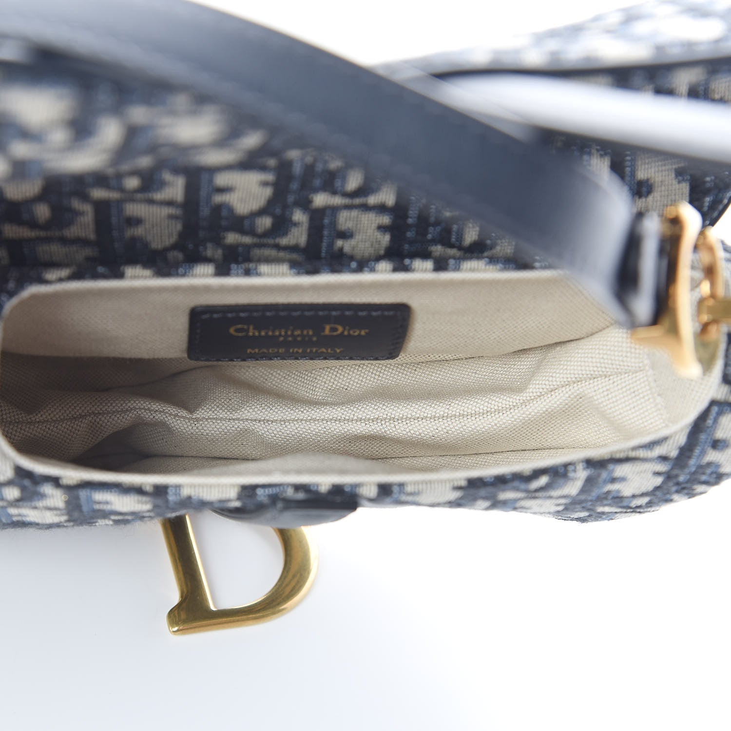 Christian Dior Oblique Mini Saddle Bag Blue 5 of 9