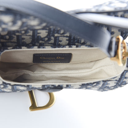 Christian Dior Oblique Mini Saddle Bag Blue 5 of 9
