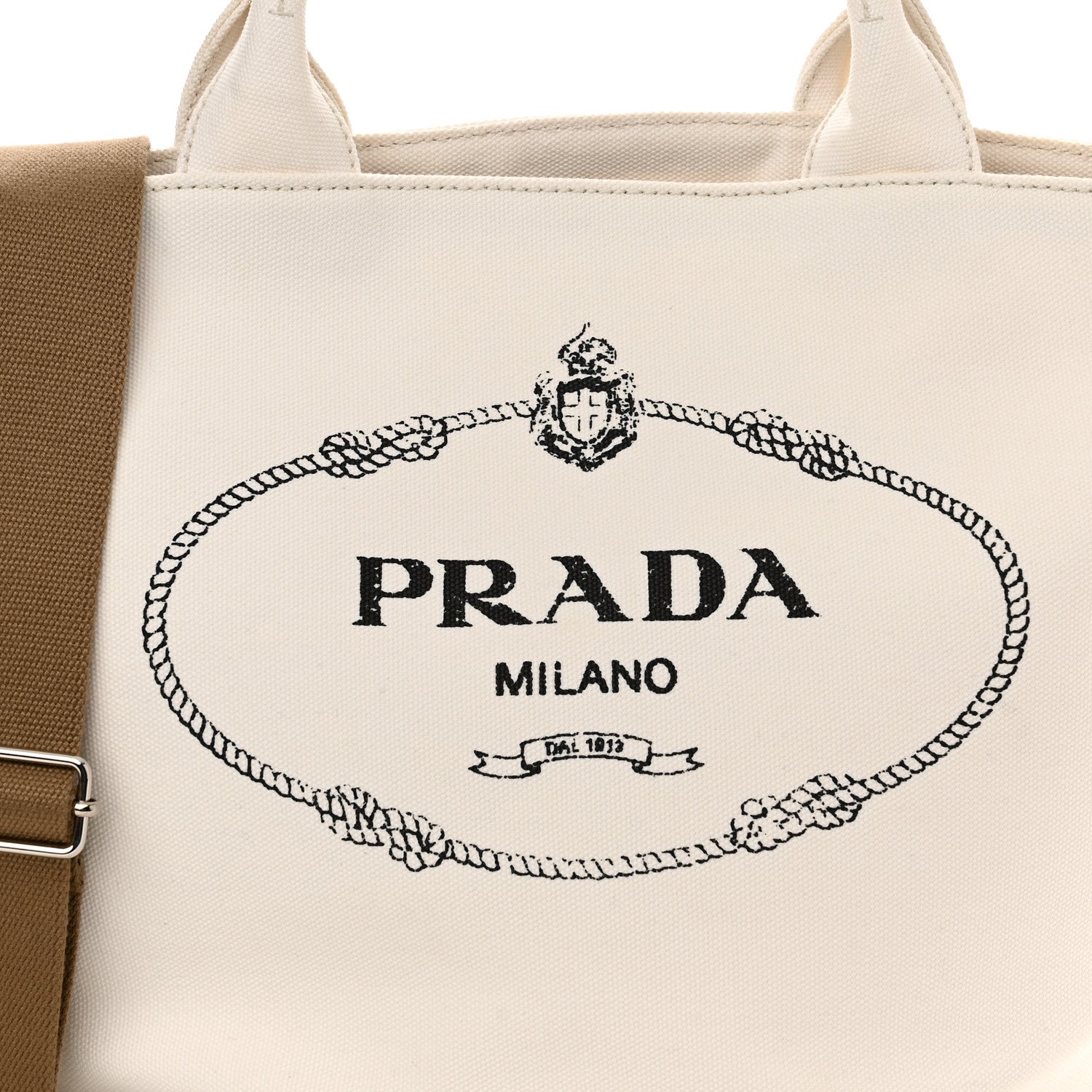 Prada Canapa Logo Bucket Tote White 9 of 11