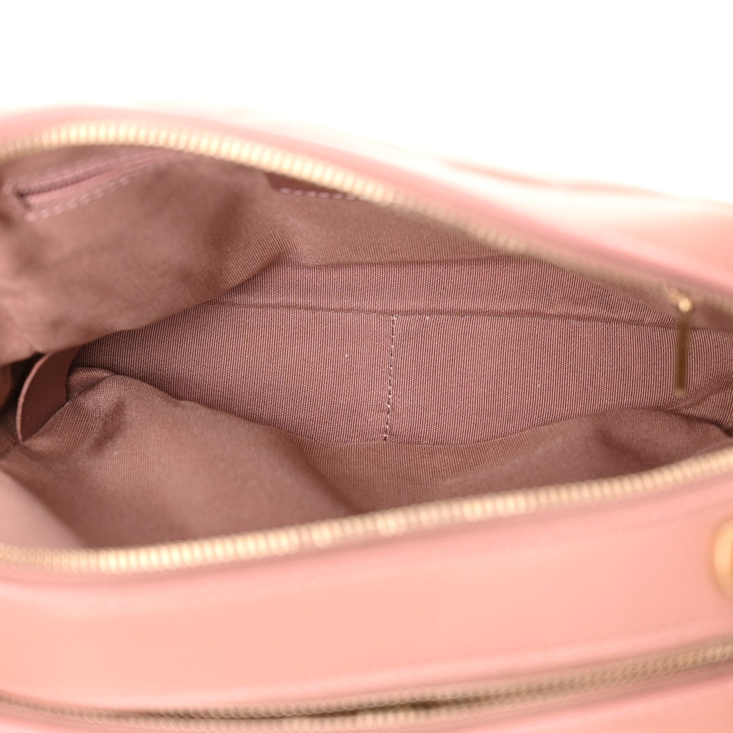 Lambskin Chevron Quilted Chain Around Camera Case Pink