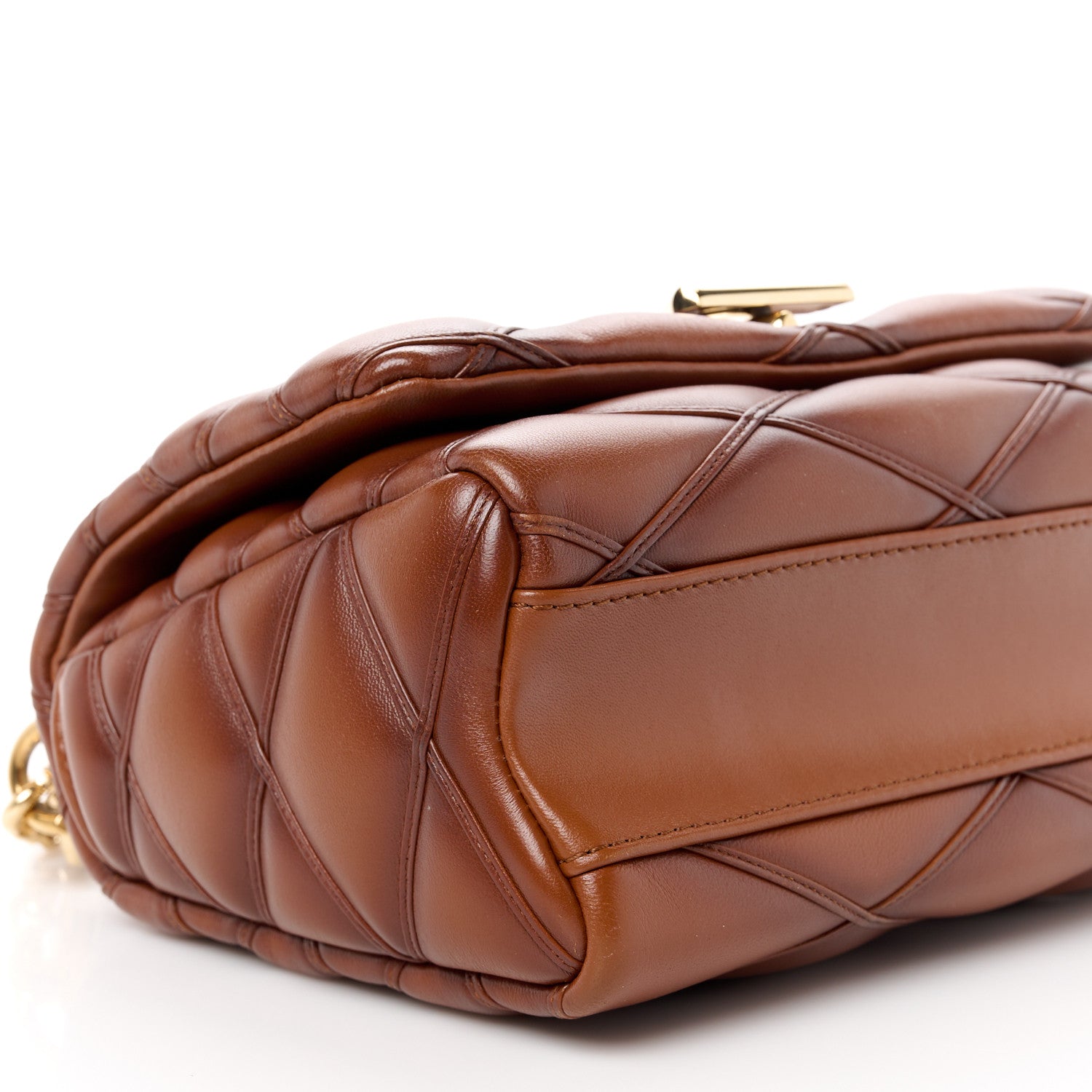 Louis Vuitton Lambskin Malletage Top Handle GO-14 MM Tan 10 of 11