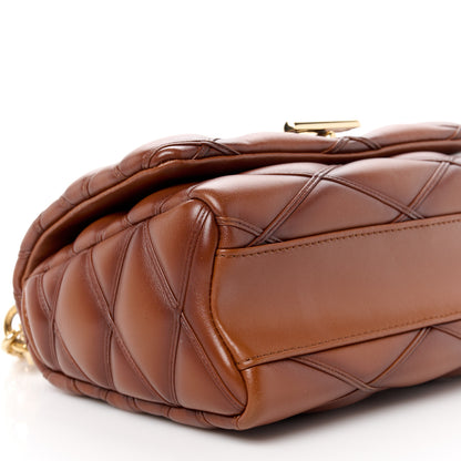 Louis Vuitton Lambskin Malletage Top Handle GO-14 MM Tan 10 of 11