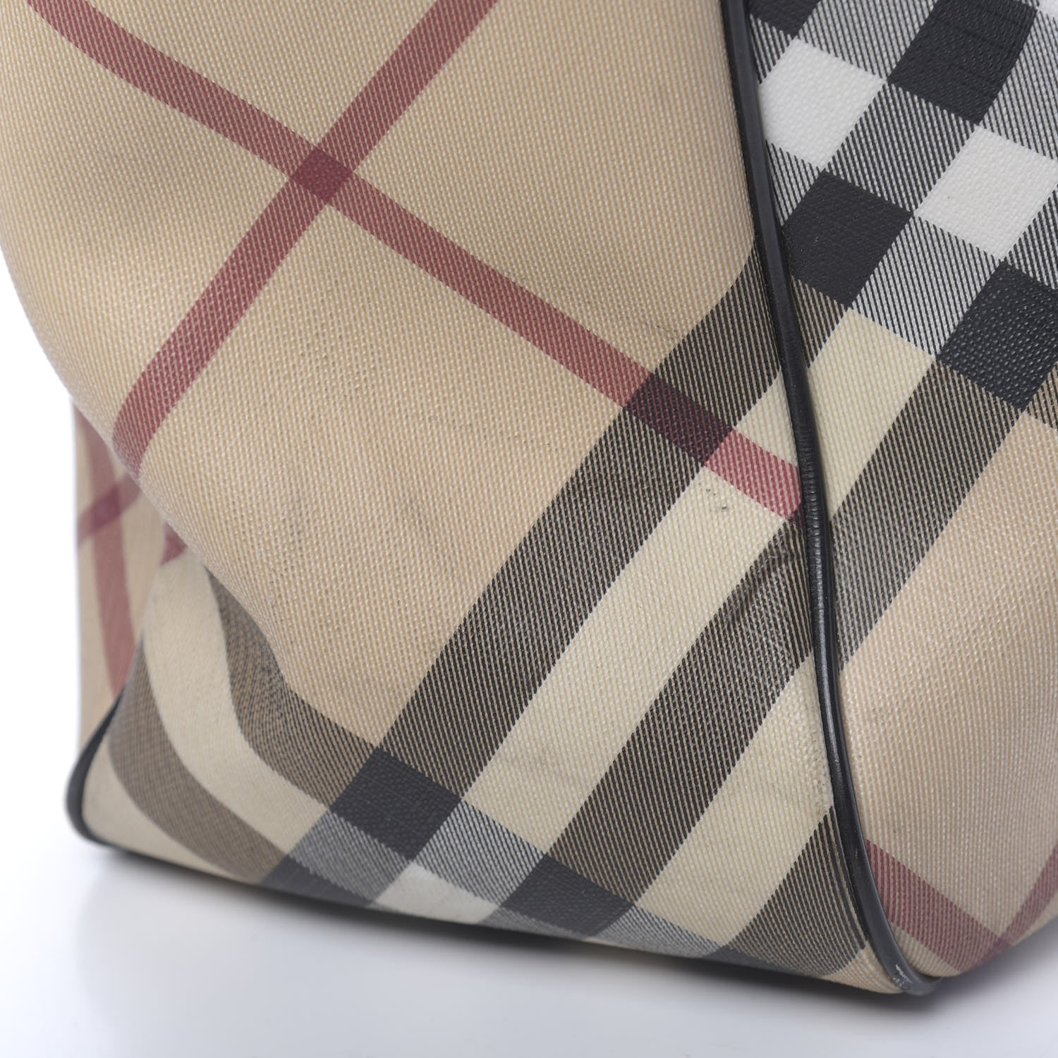 Burberry Patent Trim Nova Check Tote Black 20 of 28