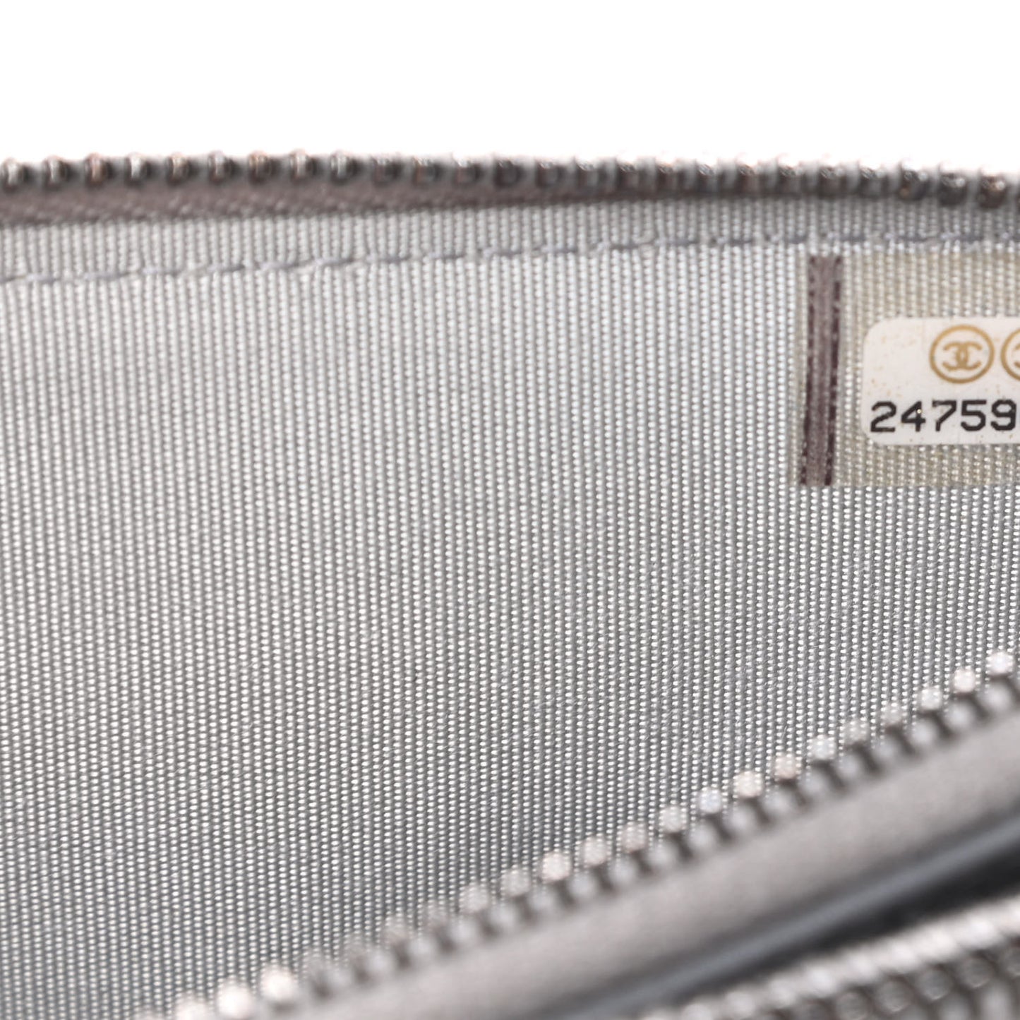 Metallic Caviar Quilted Small Boy Clutch With Chain Silver