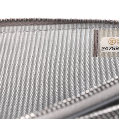 Chanel Metallic Caviar Quilted Small Boy Clutch With Chain Silver 10 of 14
