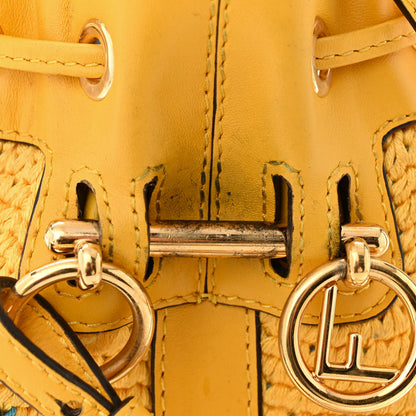 Fendi Crochet Vitello King F is Fendi Logo Woven Mini Mon Tresor Bucket Bag Mimosa Cyber Blue 11 of 12