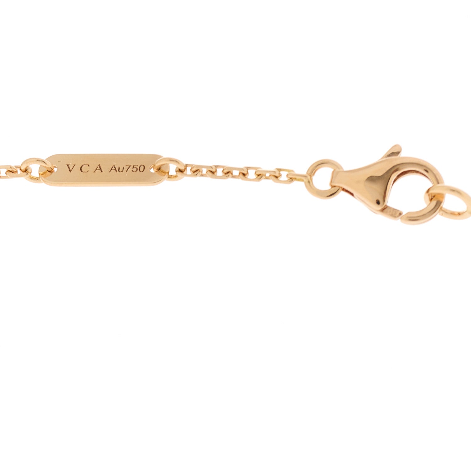 Van Cleef & Arpels 18K Rose Gold Diamond Pink Porcelain Vintage Alhambra Pendant Necklace 5 of 6
