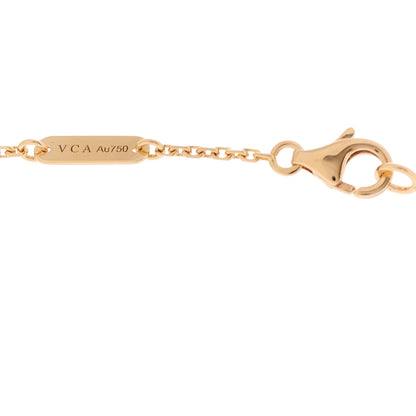 Van Cleef & Arpels 18K Rose Gold Diamond Pink Porcelain Vintage Alhambra Pendant Necklace 5 of 6
