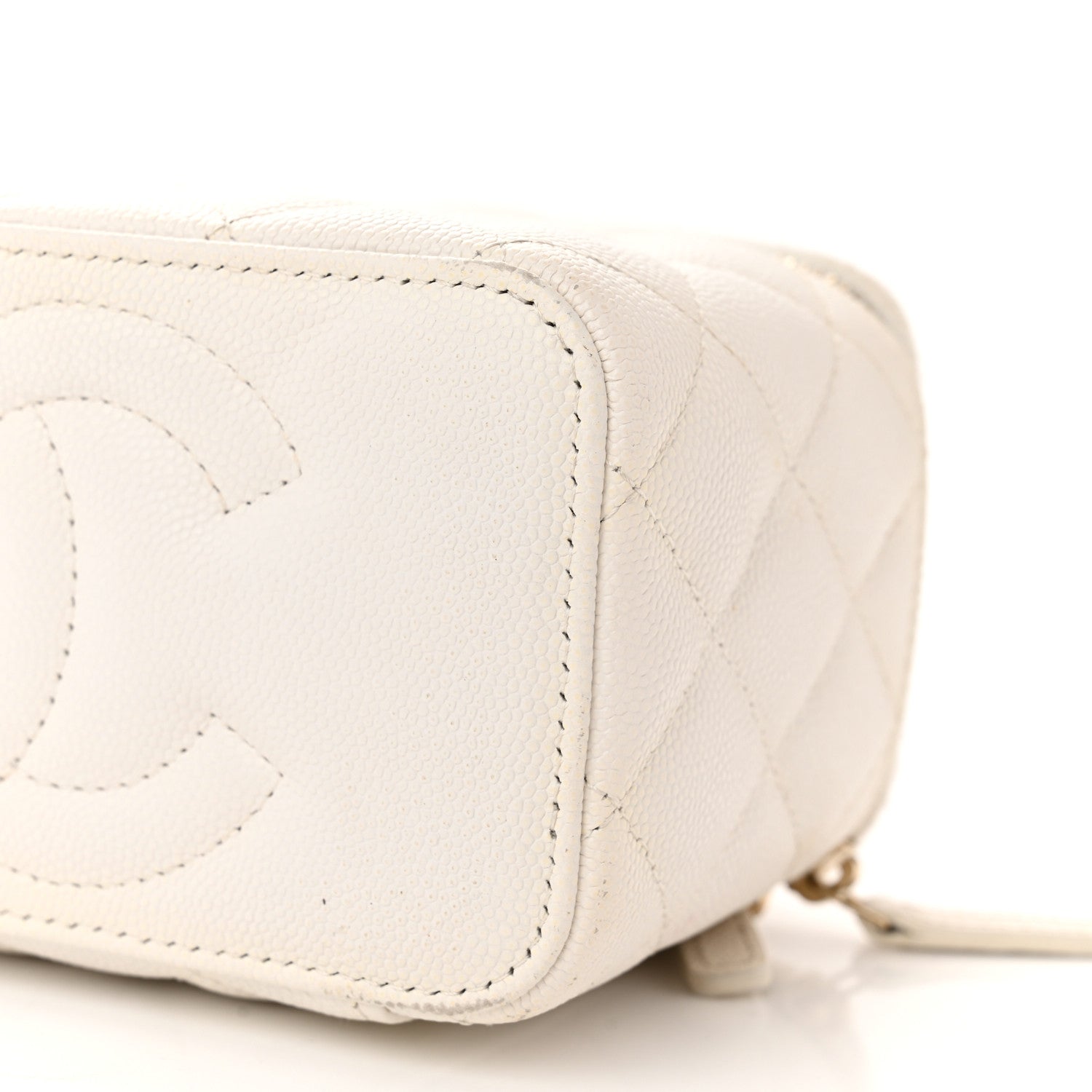 Chanel Caviar Quilted Small Vanity Case With Chain White 10 of 14