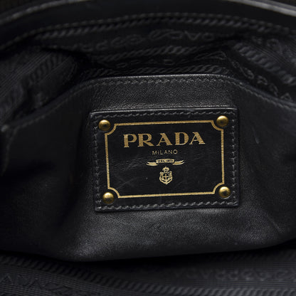 Prada City Calf Front Pocket Tote Black 7 of 9
