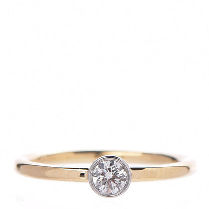 Tiffany Platinum 18K Yellow Gold .16ct Diamond Bezet Ring 49.5 5 1 of 7