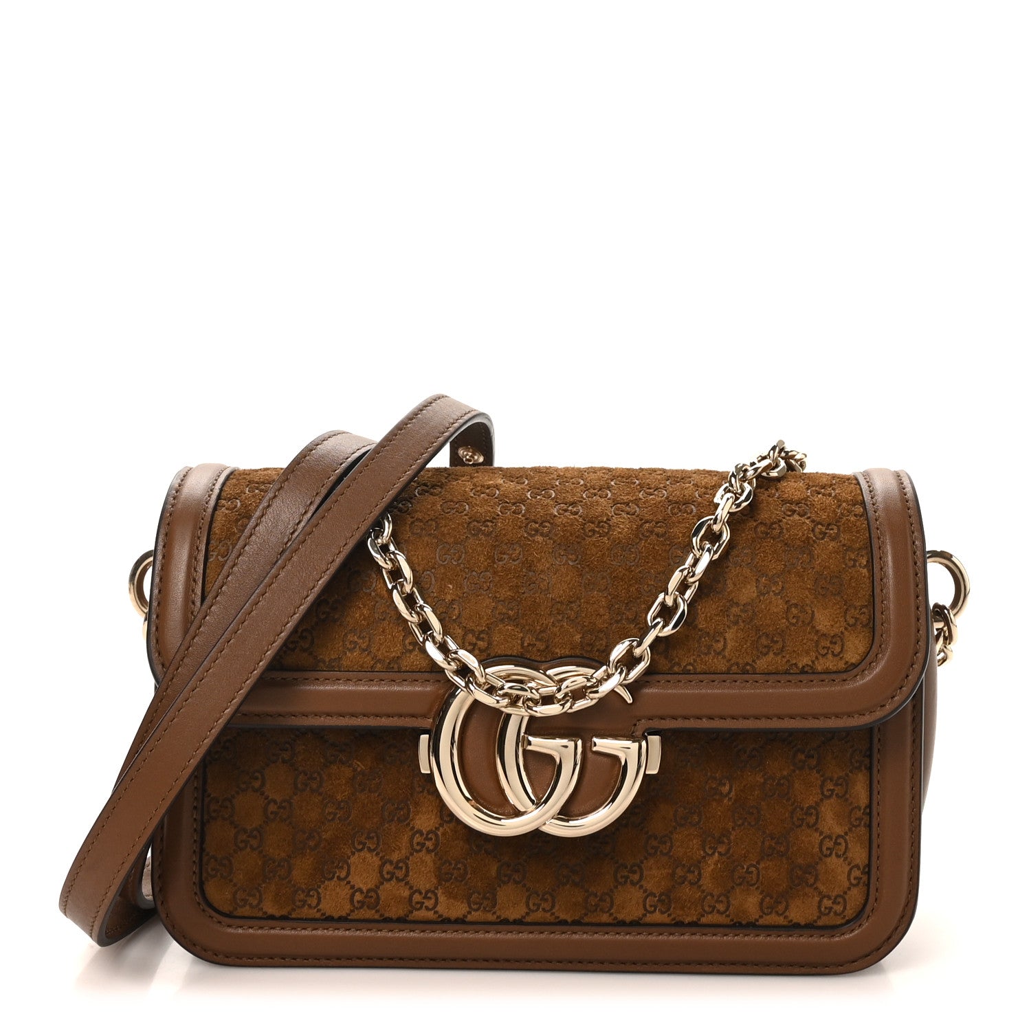 Gucci Suede Microguccissima Go Small Shoulder Bag Brown 1 of 10