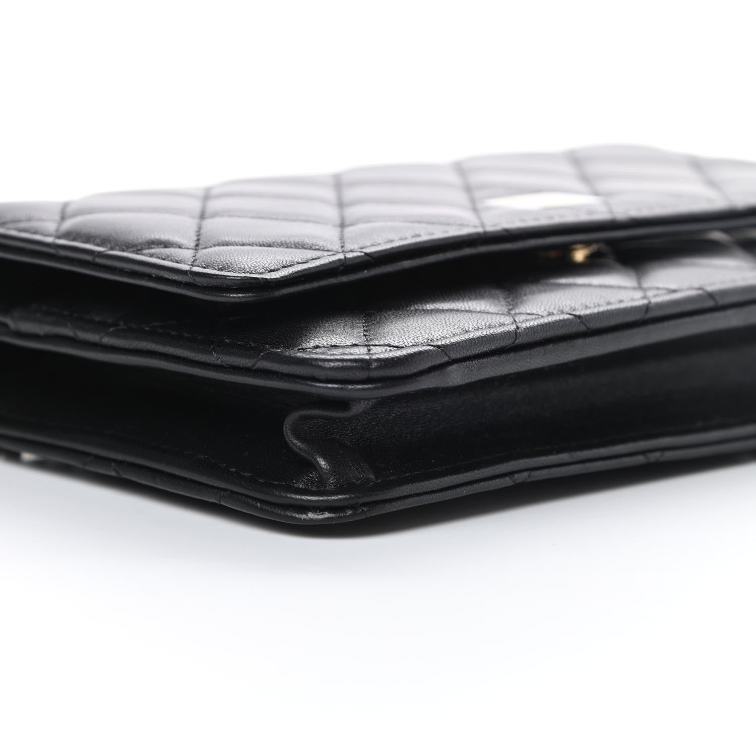 Chanel Lambskin Quilted Wallet On Chain WOC Black 10 of 13