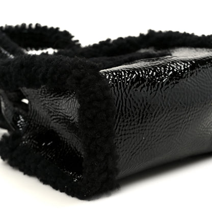 Telfar X UGG Crinkle Patent Shearling Small Shopping Bag Black 10 of 11