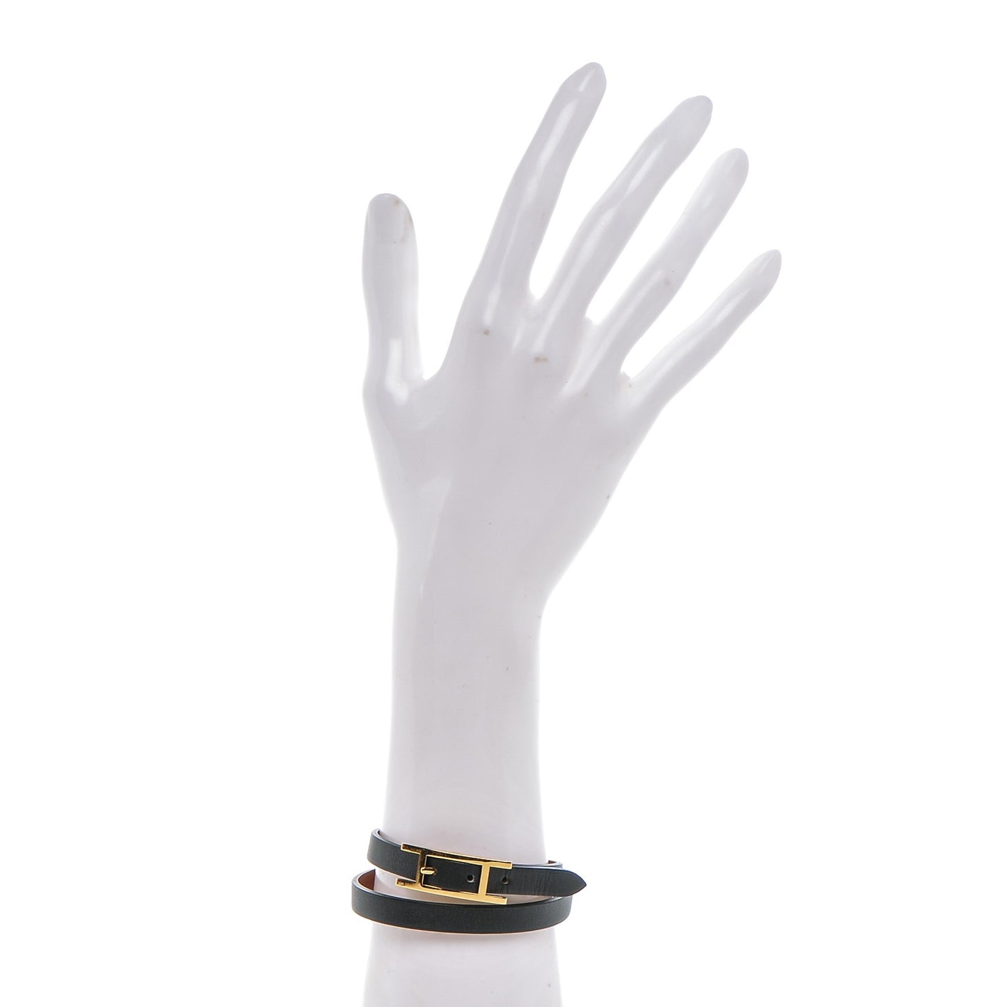Chamonix Tadelakt Behapi Double Tour Reversible Bracelet M Black Gold