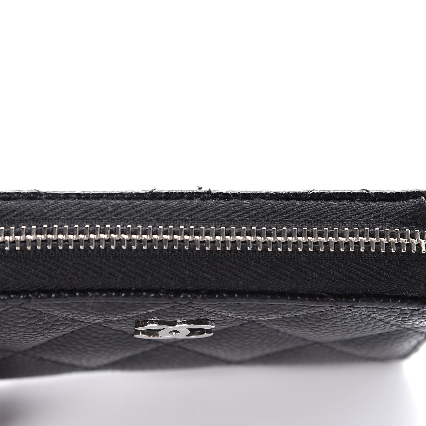 Caviar Quilted Zip Coin Purse Black