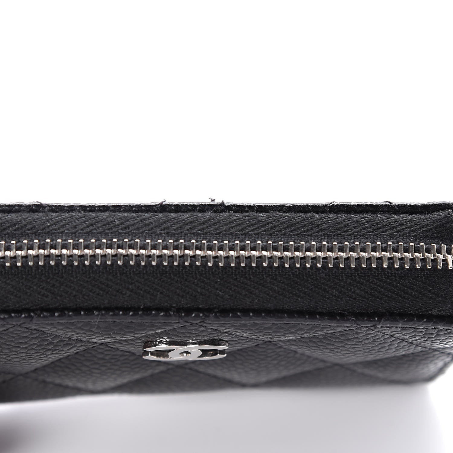 Chanel Caviar Quilted Zip Coin Purse Black 9 of 14