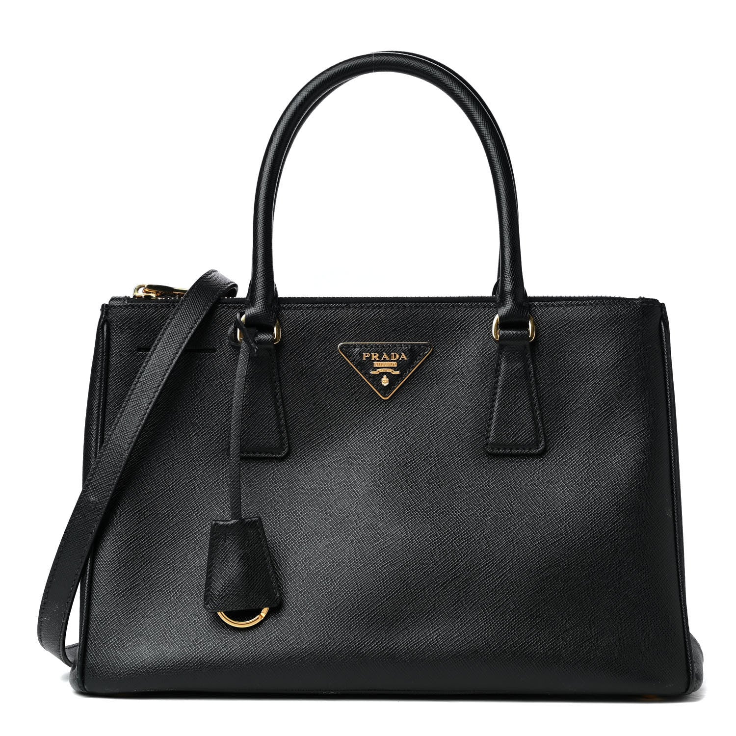 Prada Saffiano Small Galleria Double Zip Tote Black 1 of 17