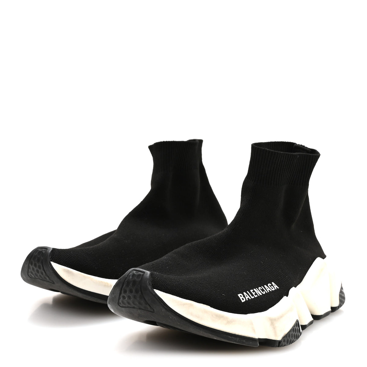Technical 3D Recycled Knit Bi-Color Sole Womens Speed 2.0 Sneakers 37 Black White
