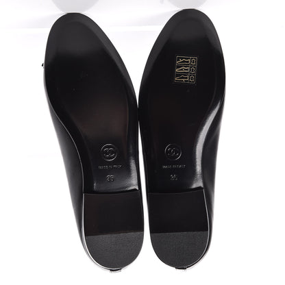 Chanel Lambskin Patent CC Cap Toe Ballerina Flats 35 Black 5 of 9