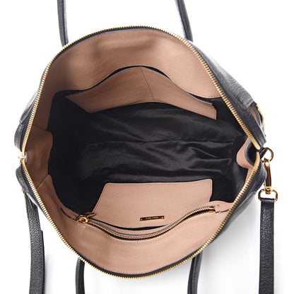 Miu Miu Goatskin Madras Zip Tote Black 5 of 10