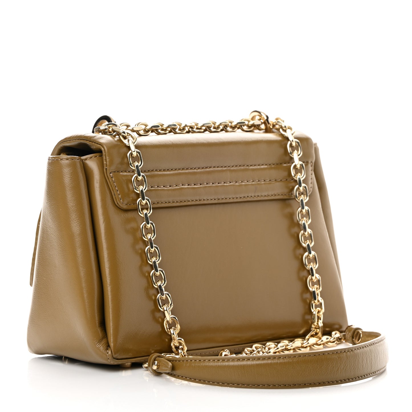 Calfskin Alix Soft Flap Chain Shoulder Bag Toffee