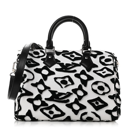 Louis Vuitton X UF Tufted Monogram Speedy Bandouliere 25 White Black 1 of 7