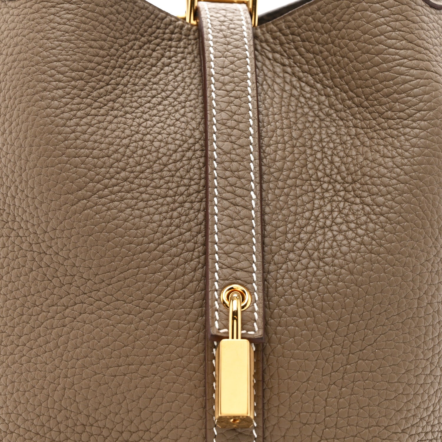Hermes Taurillon Clemence Picotin Lock 18 PM Etoupe 8 of 11