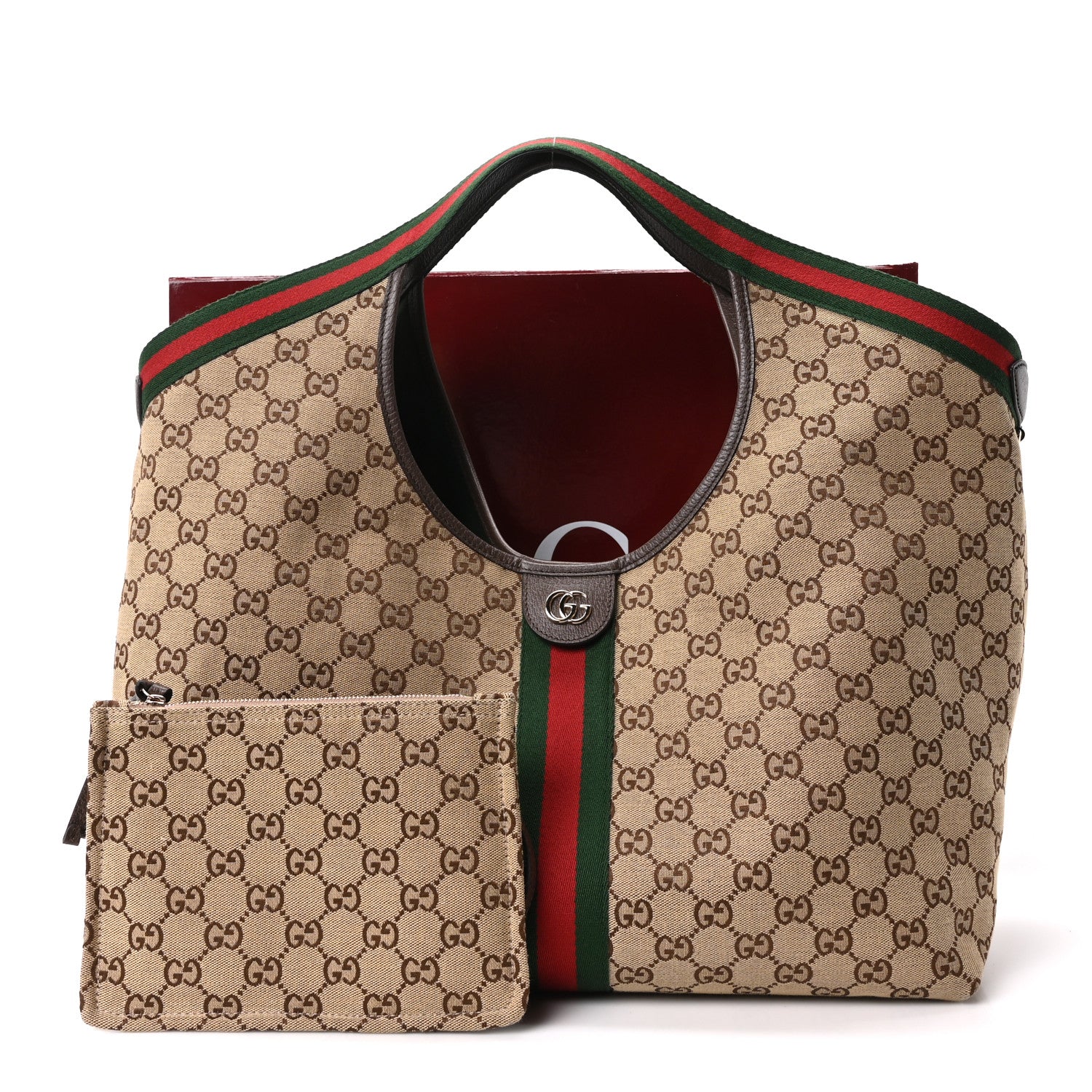 Gucci GG Monogram Web Large Giglio Tote Beige Brown 11 of 11