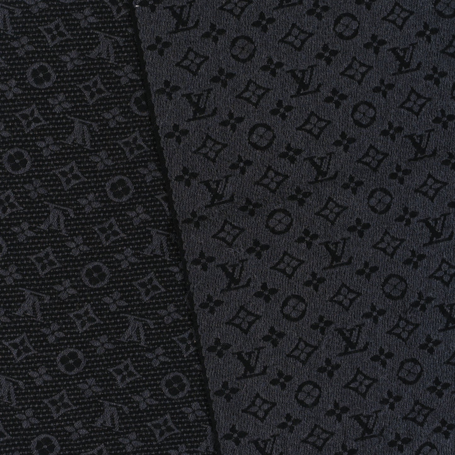 Wool Monogram Classic Scarf Charcoal Grey