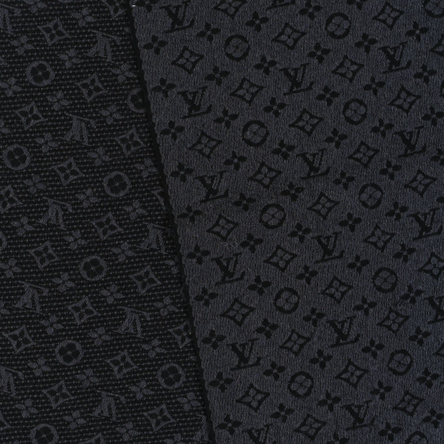 Louis Vuitton Wool Monogram Classic Scarf Charcoal Grey 4 of 4