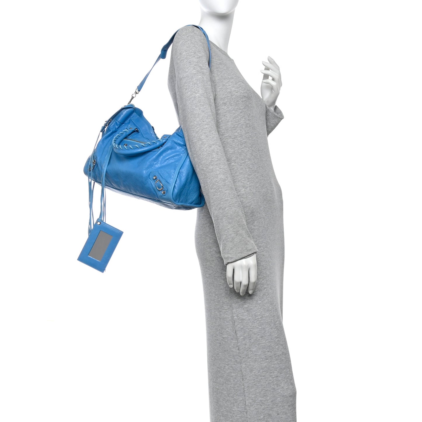 Agneau Classic Silver Hardware City Bleu Azur Clair