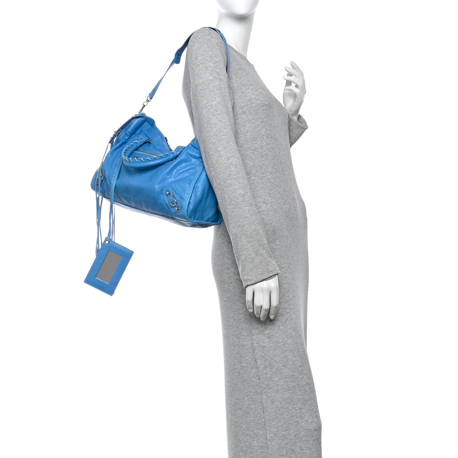 Balenciaga Agneau Classic Silver Hardware City Bleu Azur Clair 2 of 11