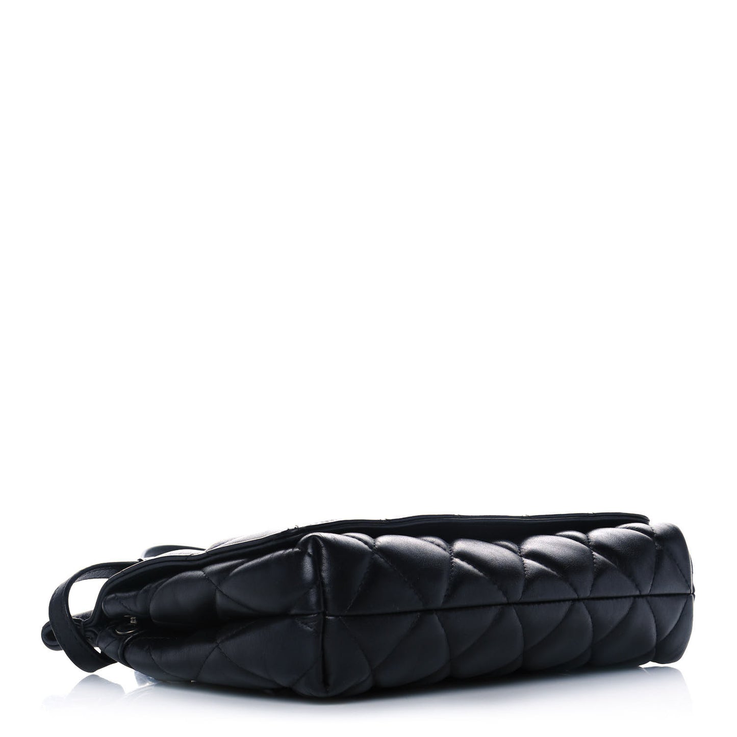 Nappa Calfskin Quilted Medium Touch B Shoulder Bag Black