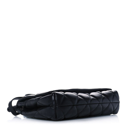 Balenciaga Nappa Calfskin Quilted Medium Touch B Shoulder Bag Black 4 of 11