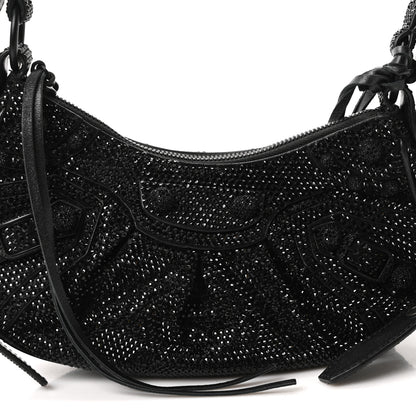 Balenciaga Strass Suede Le Cagole Shoulder Bag XS Black Jet 9 of 11