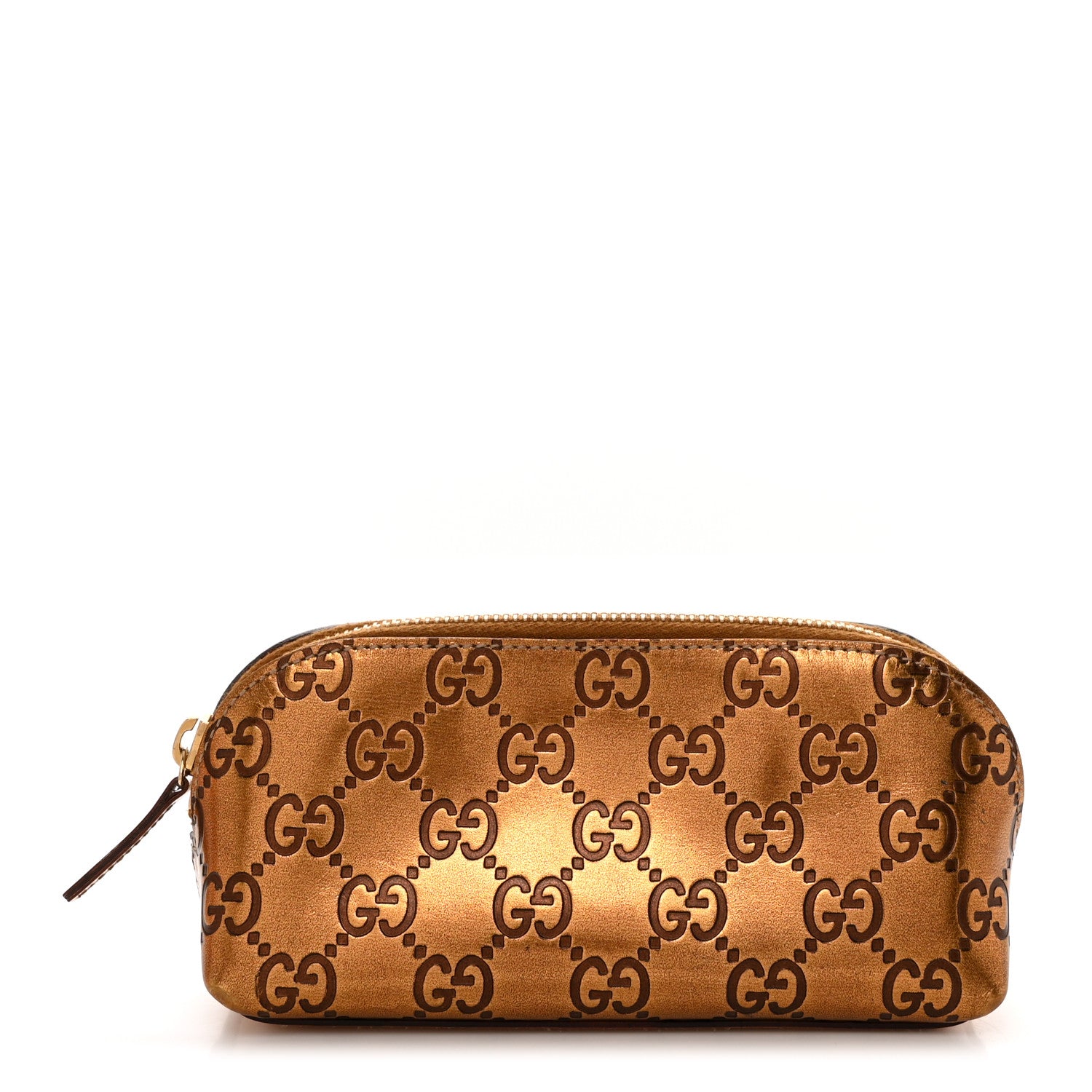 Gucci Guccissima Small Cosmetic Pouch Bronze 1 of 8