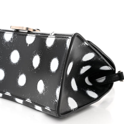 Balenciaga Smooth Calfskin Spray Polka Dot Small Hourglass Top Handle Bag Black White 10 of 10