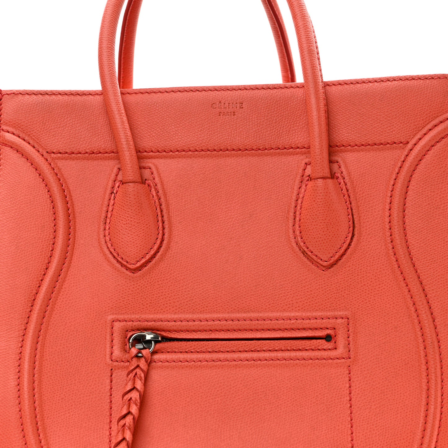 Grained Calfskin Medium Phantom Luggage Coral