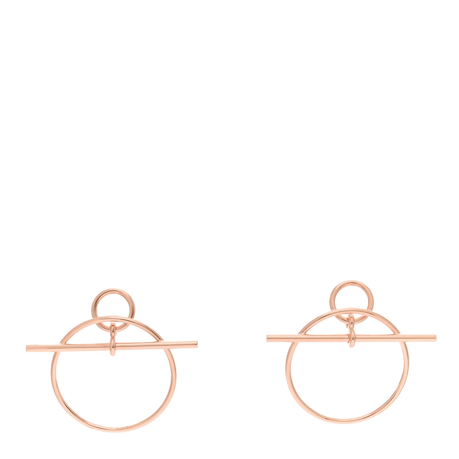 Hermes 18K Rose Gold PM Loop Earrings 1 of 5