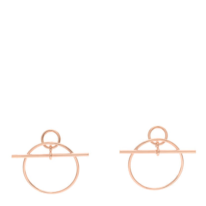 Hermes 18K Rose Gold PM Loop Earrings 1 of 5