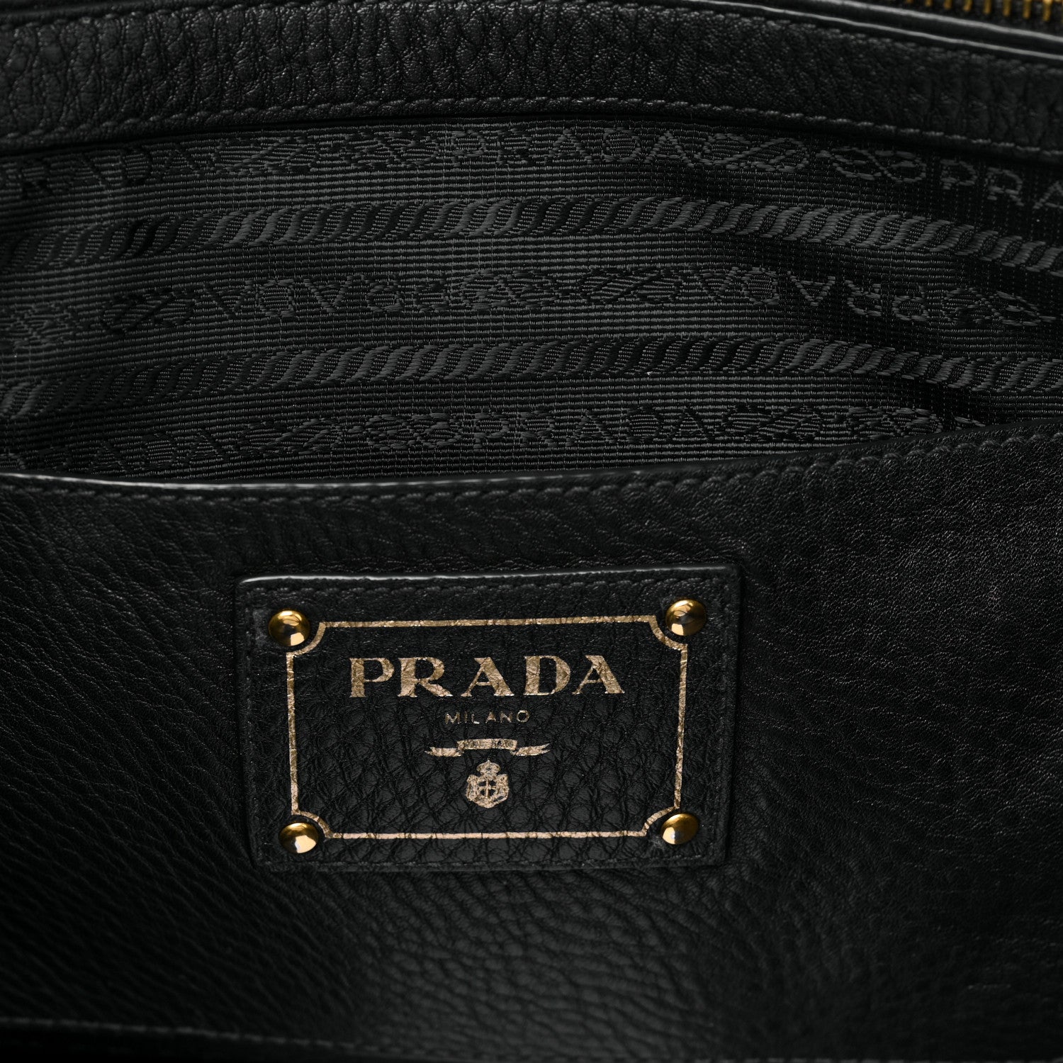 Prada Vitello Daino Tote Black 6 of 11