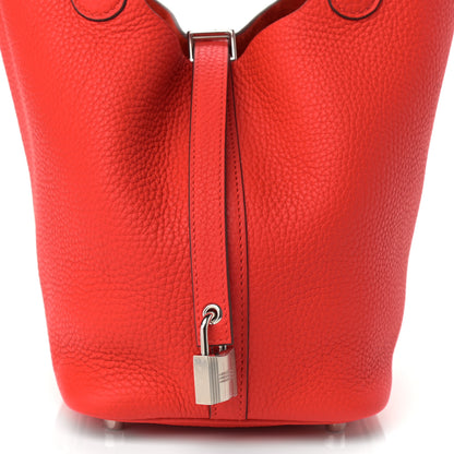 Hermes Taurillon Clemence Picotin Lock 18 PM Rouge De Coeur 8 of 11