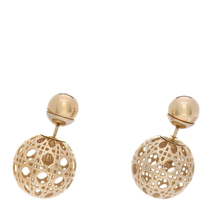 Christian Dior Cannage Mise En Dior Tribal Earrings Gold 1 of 5